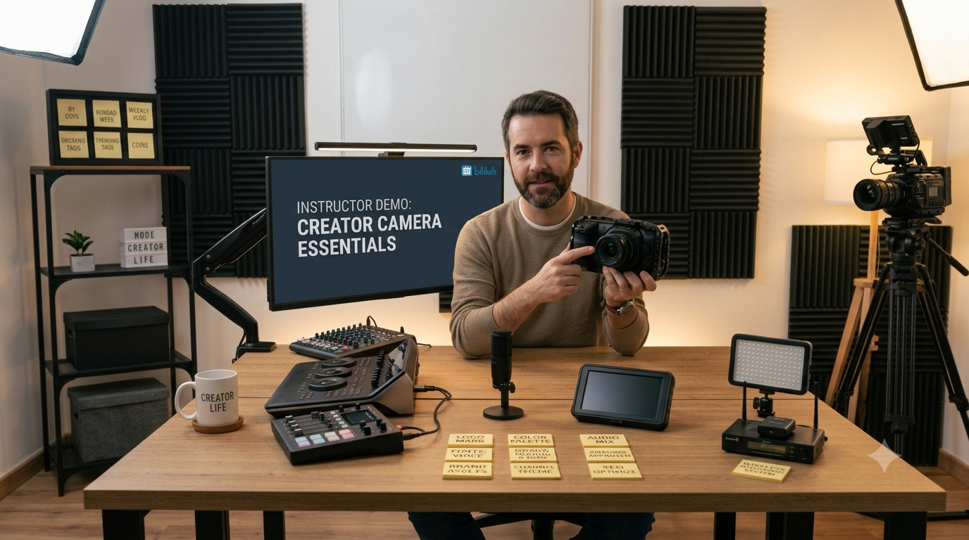Video production equipment used for creator content